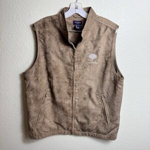 Monterey Club‎ Men's Golf Vest Faux Suede Size M Brown Desert Willow Full Zip